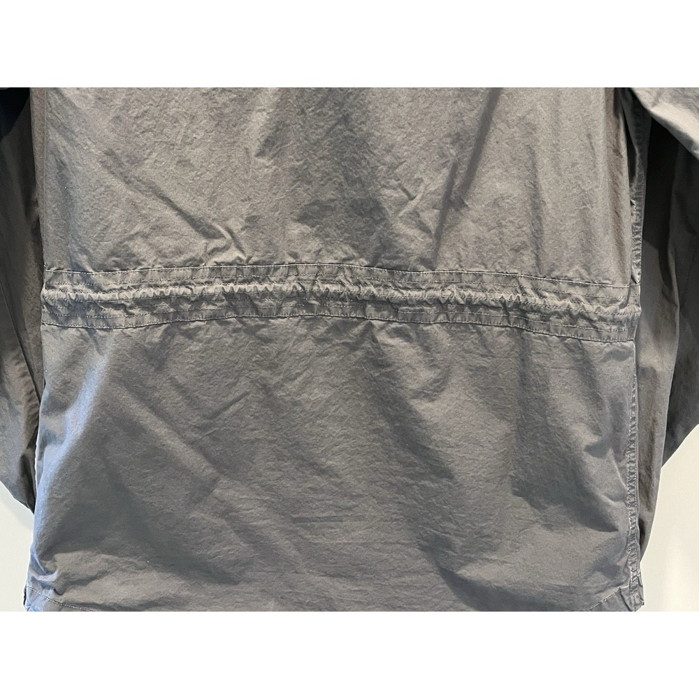Zara‎ Man Jacket Lightweight Sz M Gray Conch Waist Zipper Snap Button Hood - Picture 10 of 14